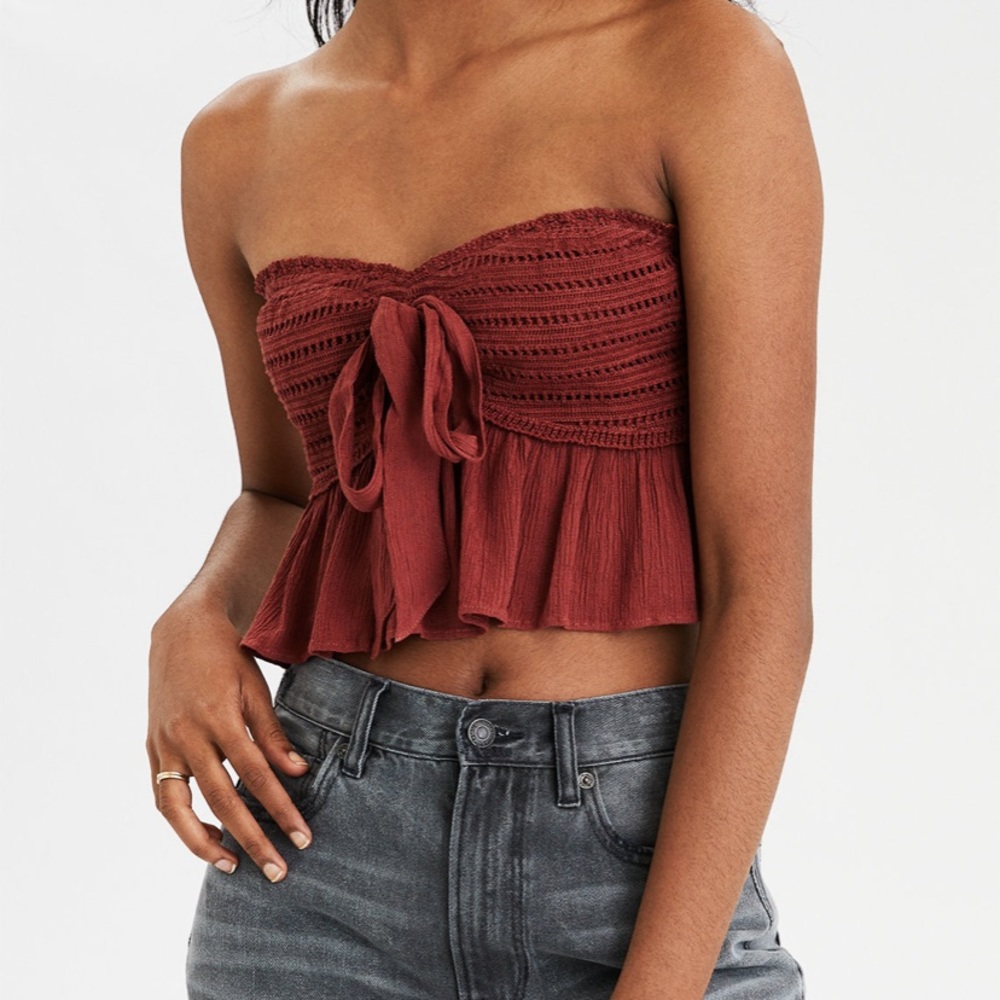 American eagle tie front tube top